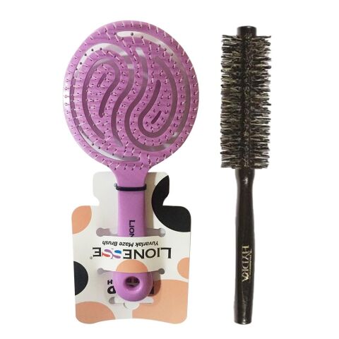 Tarko Lionesse Saç Fırçası Yuvarlak Mor ve Hydra Fön Fırçası