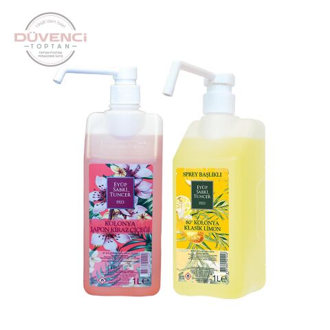Eyüp Sabri Tuncer Japon Kiraz Çiçeği Kolonyası Sprey 1 lt + Klasik Limon Sprey Başlık 1 Lt
