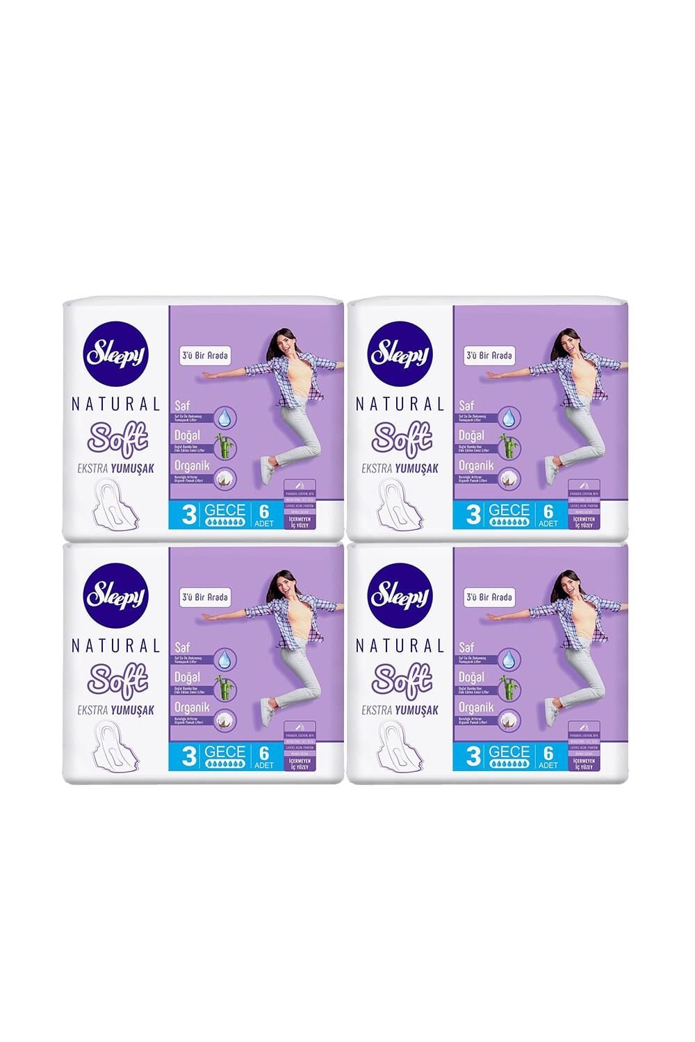 Sleepy Natural Hijyenik Ped Soft Gece 6'lı - 4 Adet