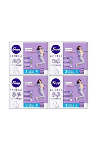 Sleepy Natural Hijyenik Ped Soft Gece 6'lı - 4 Adet