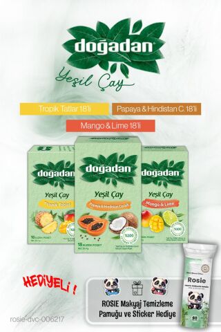Doğadan 18'li Poşet Çaylar Papaya, Mango ve Tropik ve Rosie Pamuk