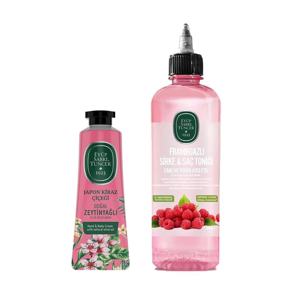 Frambuazlı Sirke & Saç Toniği ve El ve Vücut Kremi Japon Kiraz Çiçeği