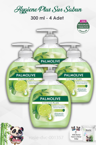 4'lü Set Palmolive Hygiene Plus Koku Giderici Sıvı Sabun 300 ml ve ROSIE