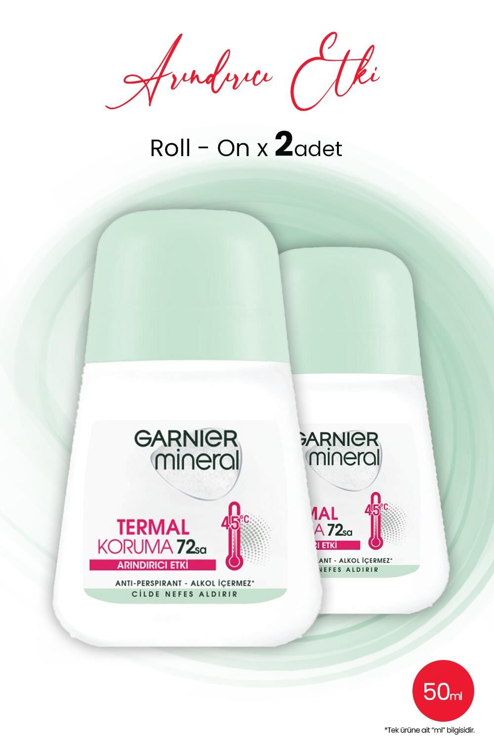 Garnier Mineral Roll-On Termal Koruma 72 Saat 50 ml x 2 Adet