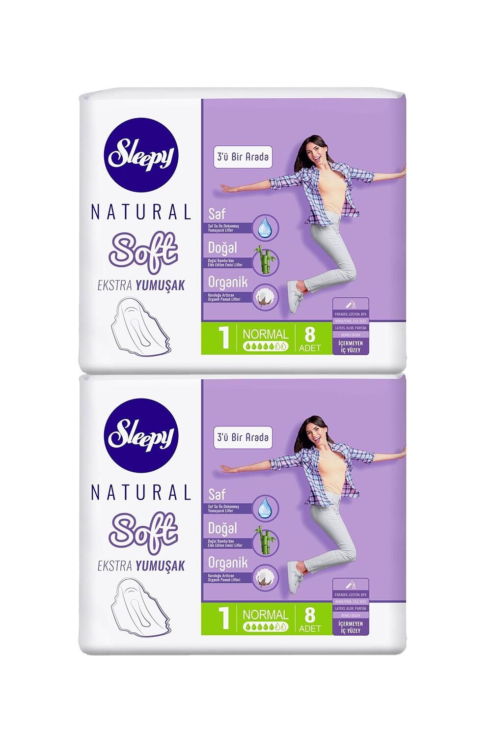 Sleepy Natural Hijyenik Ped Soft Normal 8'li - 2 Adet