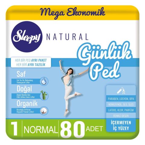 Sleepy Natural Günlük Ped Normal 80'li x2 ve ROSIE oda kokusu