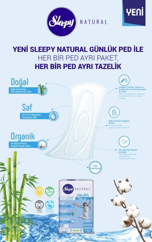 Sleepy Natural Günlük Ped Normal 80'li x2 ve ROSIE oda kokusu