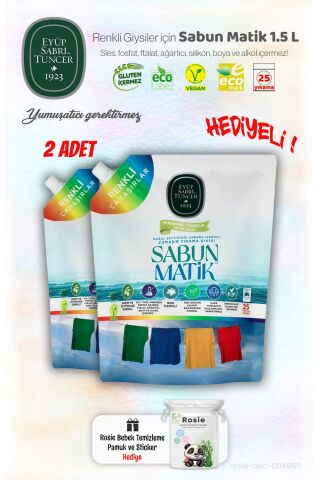 2 Adet Eyüp Sabri Tuncer Renkliler Sıvı Sabun Matik 1.5 L ve ROSIE Hediye