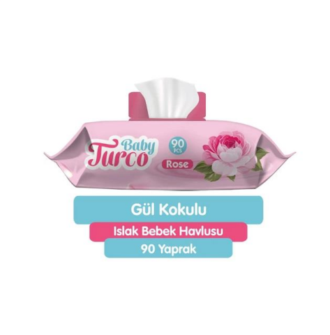 Baby Turco Bebek Islak Mendili Gül Kokulu 90 Yaprak