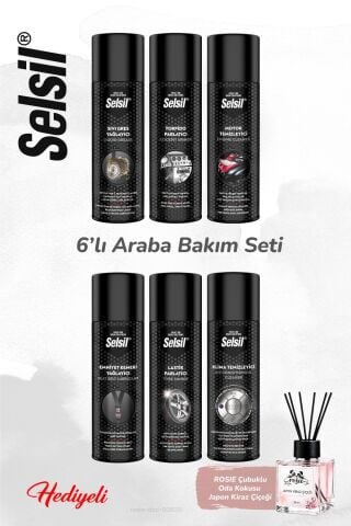 Selsil Genel Gakım Spreyler, Araç Bakım Seti 6 adet, ROSIE oda kokusu