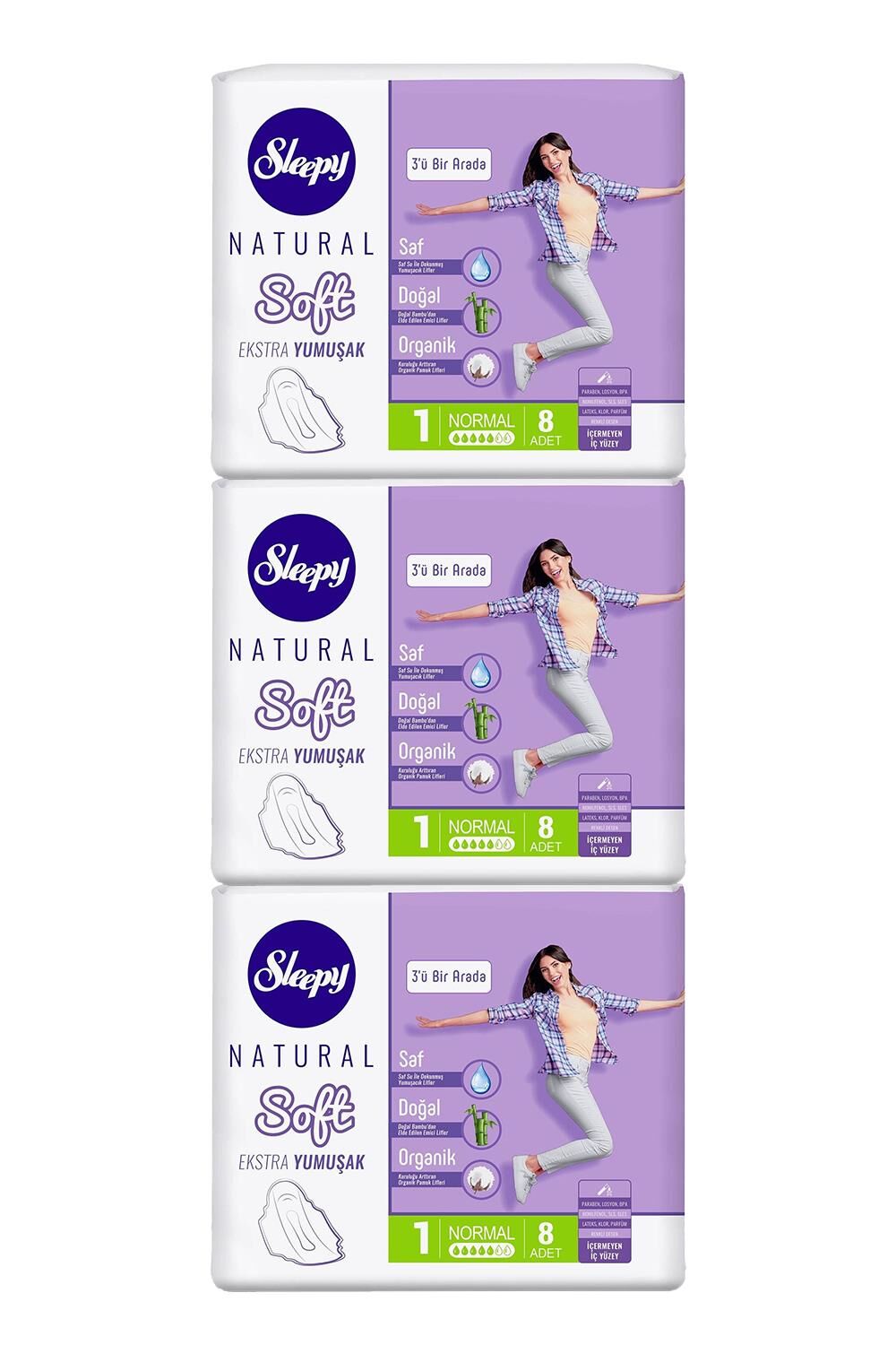 Sleepy Natural Hijyenik Ped Soft Normal 8'li - 3 Adet