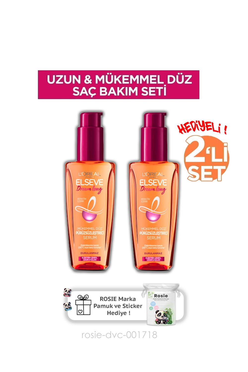 Elseve Dream Long Mükemmel Düz Pürüzsüzleştirici Serum 2'li ve ROSIE