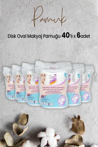 Lux Disk Oval Makyaj Pamuğu 40' lı x 6 Adet
