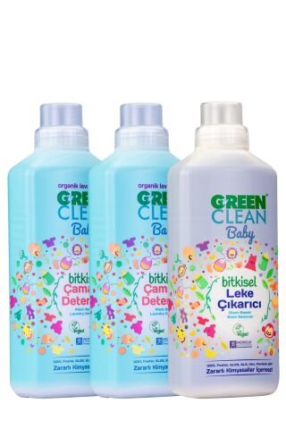 U Green Clean Baby Çamaşır Deterjanı 1 L x 2 ve Leke Çıkarıcı 1 L