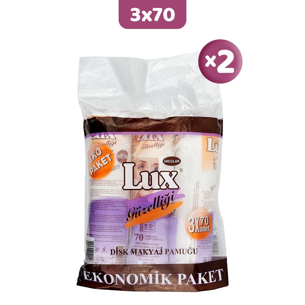Lux Disk Makyaj Pamuğu 3x70'li (Eko Paket) x 2