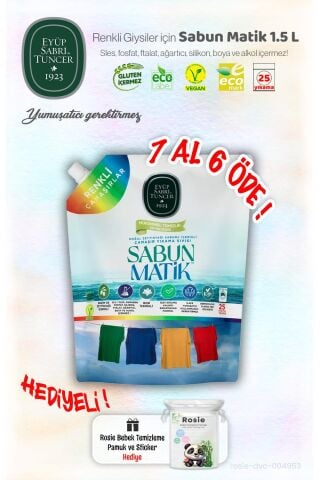 7 AL 6 ÖDE EST Renkliler Sıvı Sabun Matik 1.5 L ve ROSIE Hediye