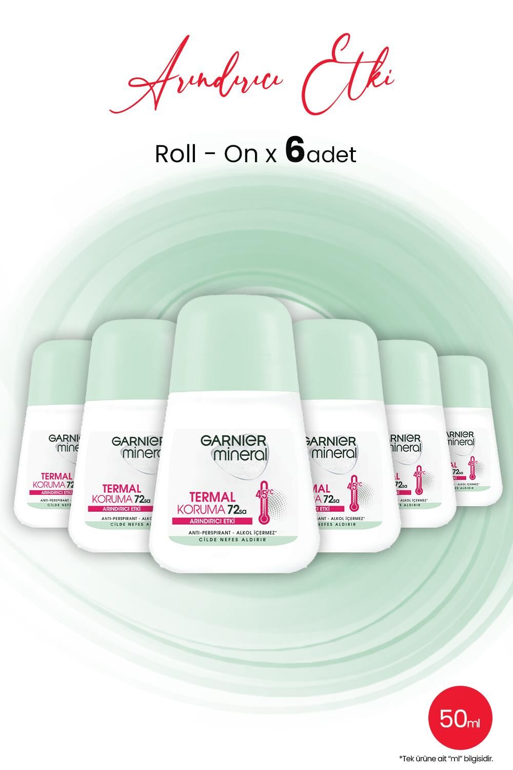 Garnier Mineral Roll-On Termal Koruma 72 Saat 50 ml x 6 Adet