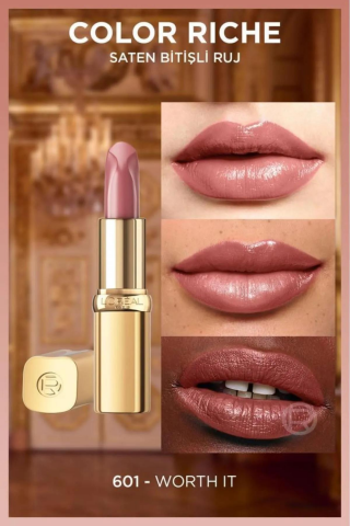 3 Adet Loreal Paris Color Riche Nude Saten Bitişli Ruj-601 ve ROSIE Pamuk