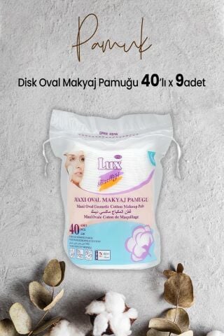 Lux Disk Oval Makyaj Pamuğu 40' lı x 9 Adet