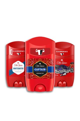 Old Spice Whitewater, Night Panter ve Captain Deodorant Stick 50 ml