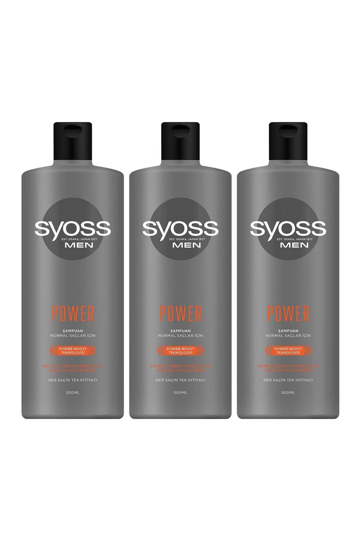 Syoss Men Power Şampuan 500 ML x 3