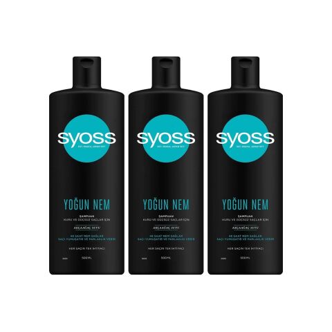 Syoss Yoğun Nem Şampuan 500 ml x 3 Adet