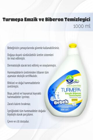 Turmepa Bebek Emzik Biberon Temizleyici 500 ml x 3 ve Rosie Pamuk