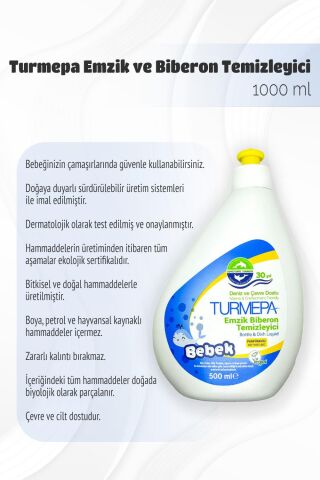 Turmepa Bebek Emzik Biberon Temizleyici 500 ml x 3 ve Rosie Pamuk