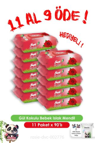 11 Al 9 Öde Gül Kokulu Bebek Islak Havlusu 90'lı ve Rosie
