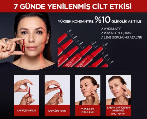 Loreal Paris 3 Adet Revitalift Lazer X3 Peeling Etkili 7 Günlük Ampül Kür ve ROSIE