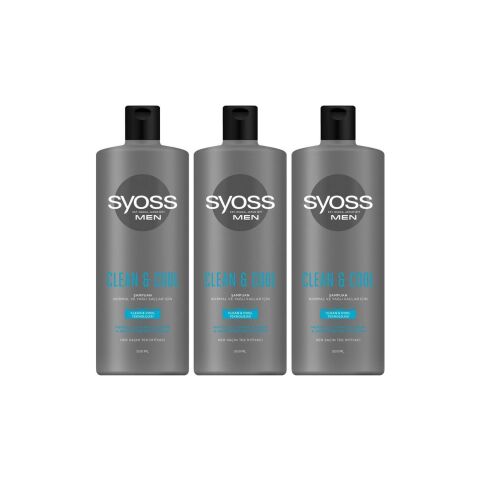 Syoss Men Clean & Cool Şampuan 500 ml x 3 Adet