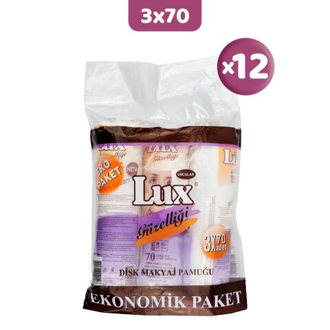 Lux Disk Makyaj Pamuğu 3x70'li (Eko Paket) x 12