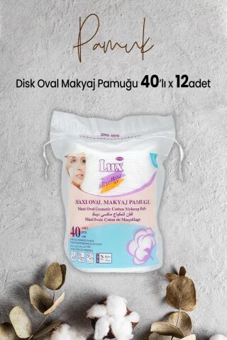 Lux Disk Oval Makyaj Pamuğu 40' lı x 12 Adet