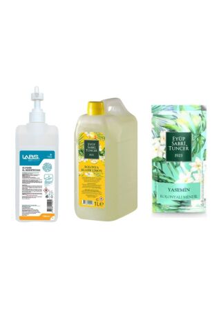 Eyüp Sabri Tuncer Kolonyalı Mendil Yasemin, Dezenfektan 1 Lt, Klasik Limon Kolonyası 1 Lt