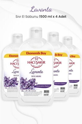 Hacı Şakir Lavanta Dinlendirici Bakım Sıvı El Sabunu 1500 ml x 4 Adet