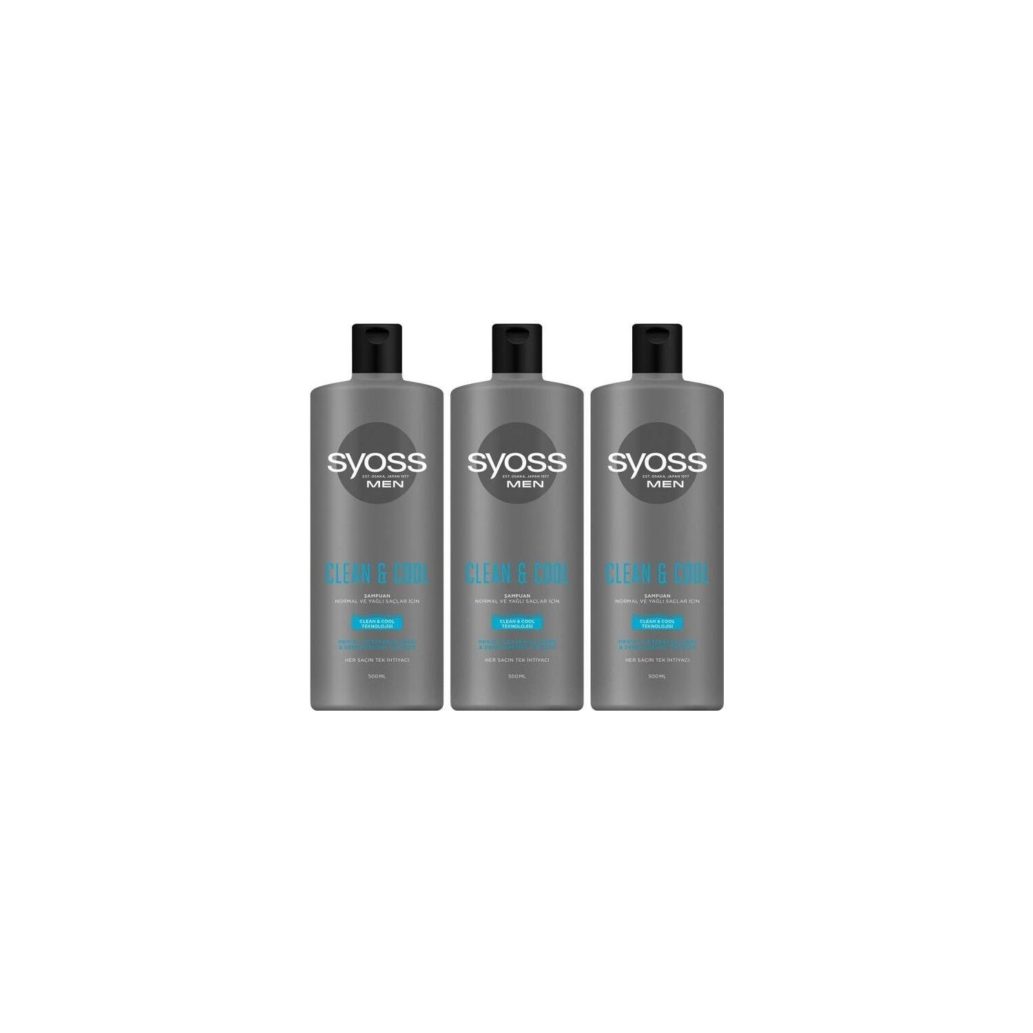 Syoss Men Clean & Cool Şampuan 500 ml x 3 Adet