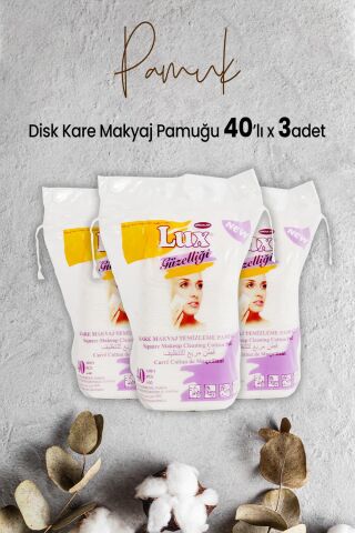 Lux Disk Kare Makyaj Pamuğu 40' lı x 3 Adet