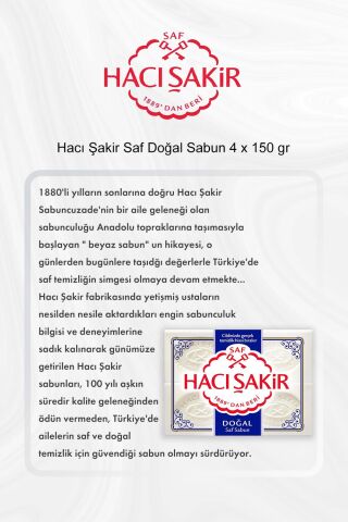 Hacı Şakir Saf Doğal Sabun 4 x 150 gr 5 Al 4 Öde ve Rosie Pamuk