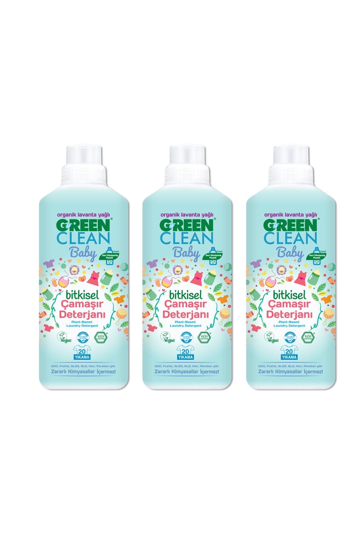 U Green Clean Baby Çamaşır Deterjanı 1 L x 3