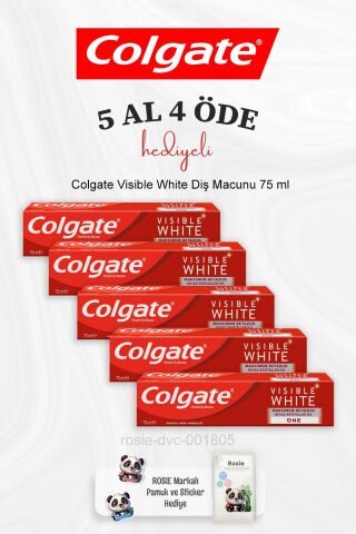 Colgate Visible White Diş Macunu 75 ml 5 Al 4 Öde ve Rosie Pamuk