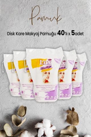Lux Disk Kare Makyaj Pamuğu 40' lı x 5 Adet