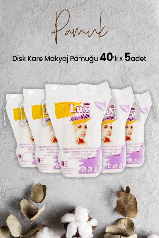 Lux Disk Kare Makyaj Pamuğu 40' lı x 5 Adet