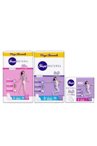 Sleepy Natural Hijyenik Ped Soft Uzun ve Gece Paket