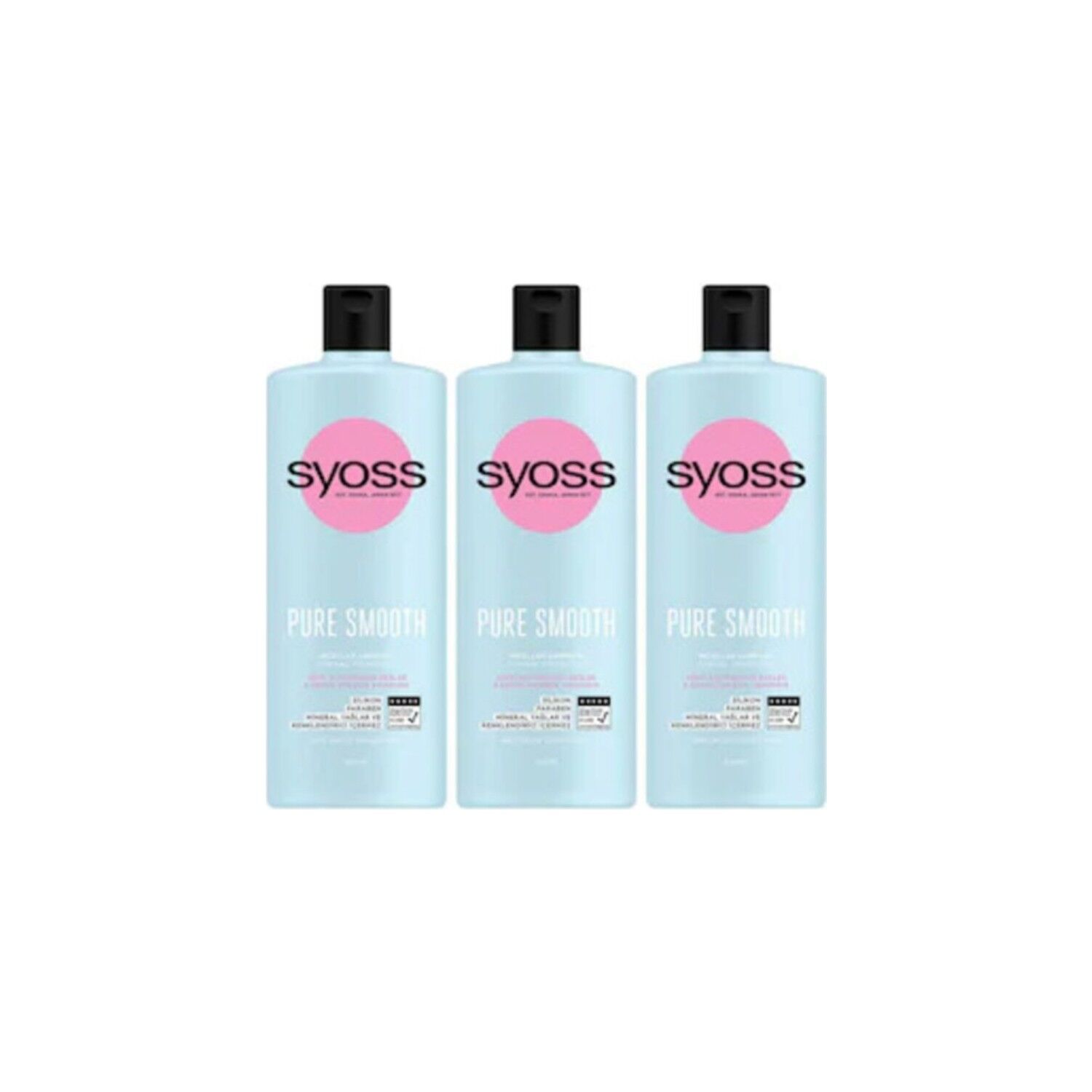 Syoss Pure Smooth Micellar Şampuan 500 ml x 3 Adet