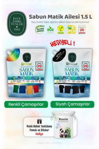 Eyüp Sabri Tuncer Siyahlar ve Renkliler Çamaşır Yıkama Sıvısı 1.5 L ve ROSIE