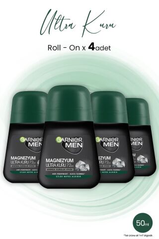 Garnier Men Magnezyum Roll On Ultra Kuru 72 Saat 50 ML x 4 Adet