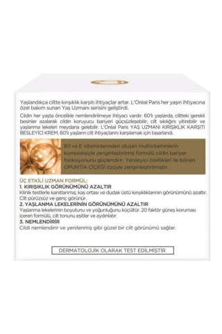 3 Adet Loreal Paris Yaş Uzmanı 60+ Kırışıklık Karşıtı Besleyici Krem 50 ml ve ROSIE