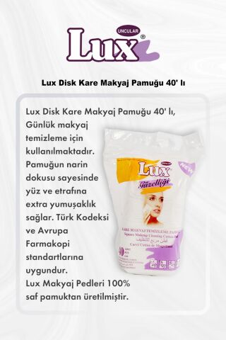 Lux Disk Kare Makyaj Pamuğu 40' lı 5 Al 4 Öde ve Rosie Pamuk