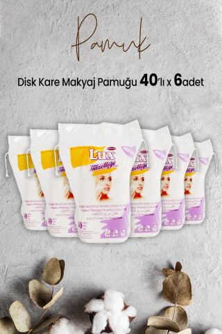 Lux Disk Kare Makyaj Pamuğu 40' lı x 6 Adet