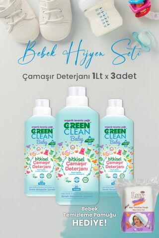 U Green Clean Baby Çamaşır Deterjanı 1 L x 3 Adet ve Hediyeli